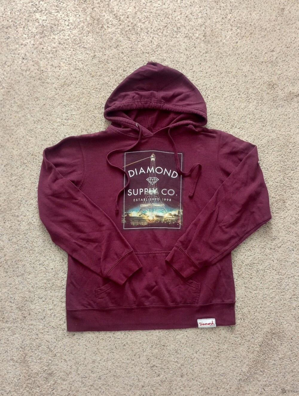 Diamond Supply Co Burgundy Hoodie Medium